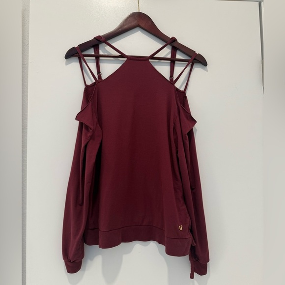 🪩 True Religion Maroon Strappy Blouse - Picture 1 of 10